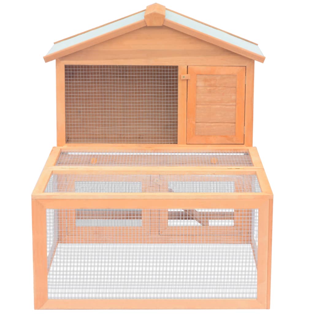 VidaXL Rabbit loft with run wood