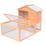 VidaXL Rabbit loft with run wood