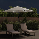 Vidaxl Parasol flottant avec LED 3 m de sable blanc