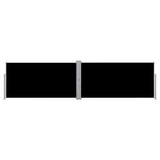 Pare-brise vidaxl extensible 160x600 cm noir