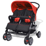 Vidaxl Twin Car en acier rouge et noir