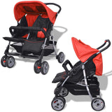 Vidaxl Twin Car en acier rouge et noir