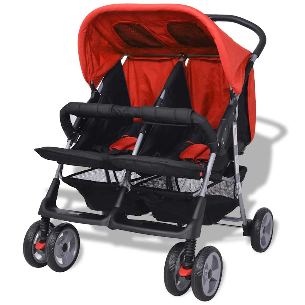 Vidaxl Twin Car en acier rouge et noir