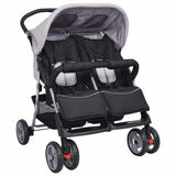 Vidaxl Twin Car en acier gris et noir