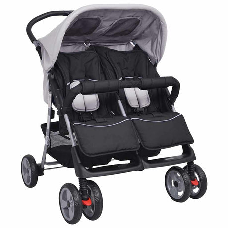 Vidaxl Twin Car en acier gris et noir