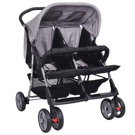 Vidaxl Twin Car en acier gris et noir