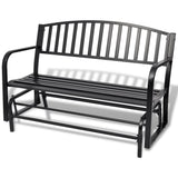 Vidaxl banc swing en acier noir
