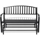 Vidaxl banc swing en acier noir