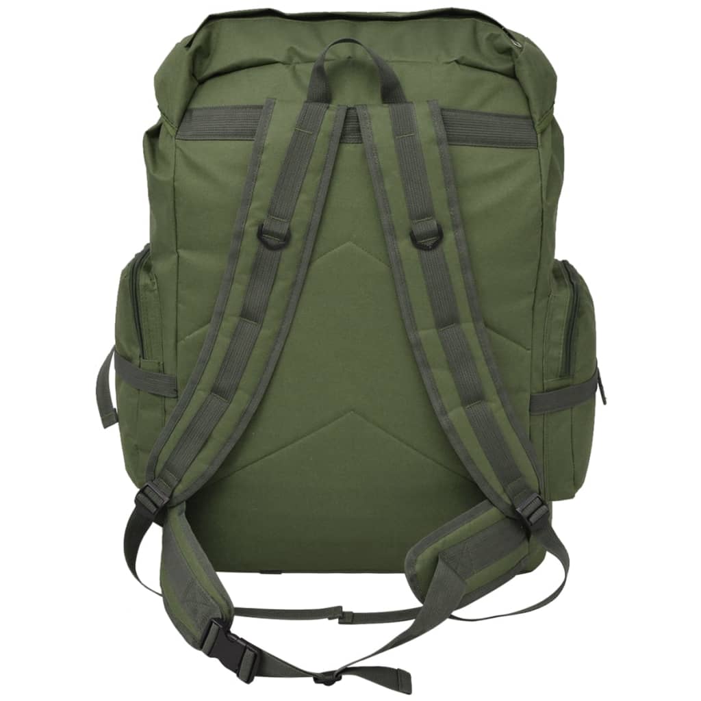 Vidaxl Mochila Estilo del ejército 65 L verde