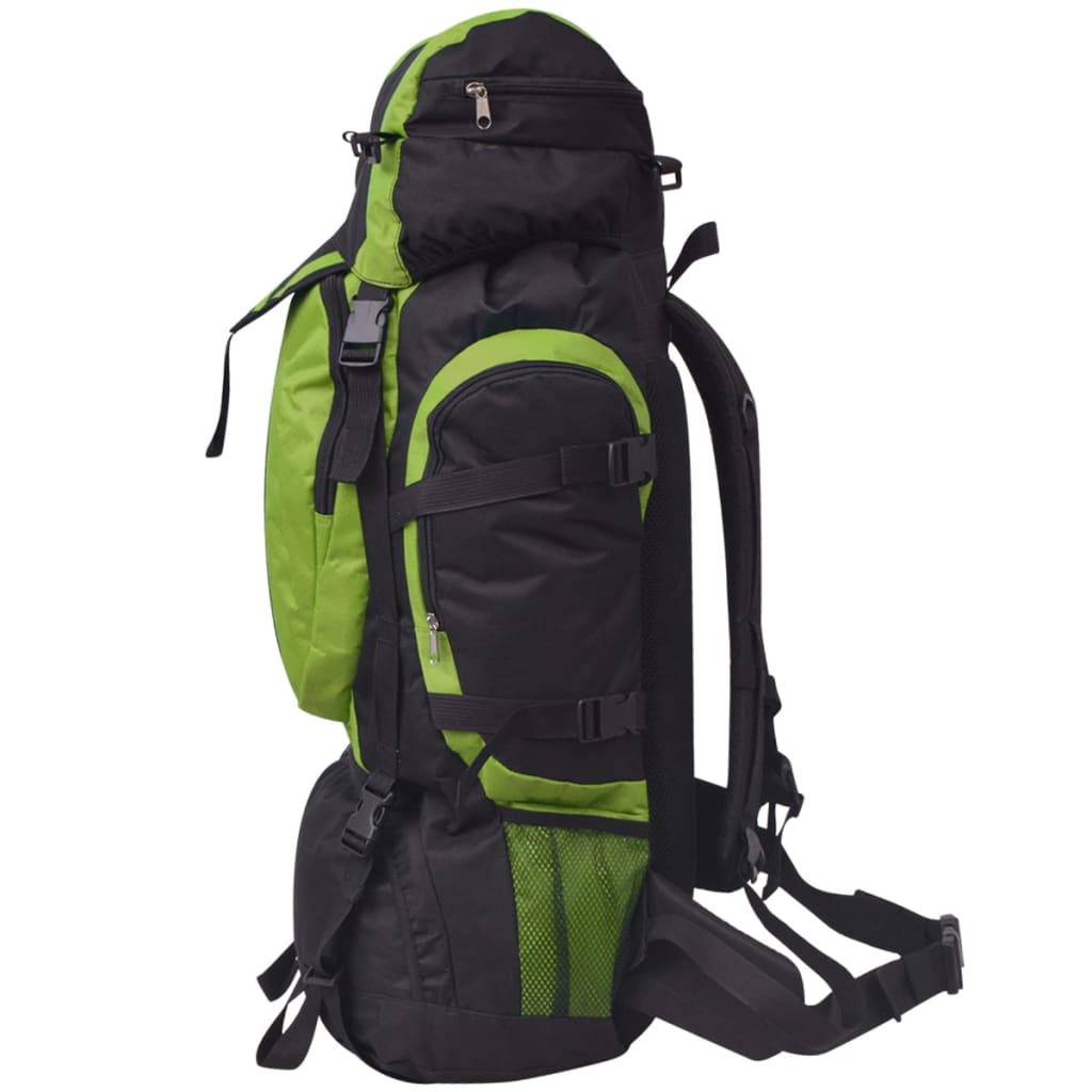 Vidaxl mochila caminata xxl 75 L negro y verde