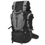 Vidaxl Rucksack Wandern xxl 75 l schwarz und grau