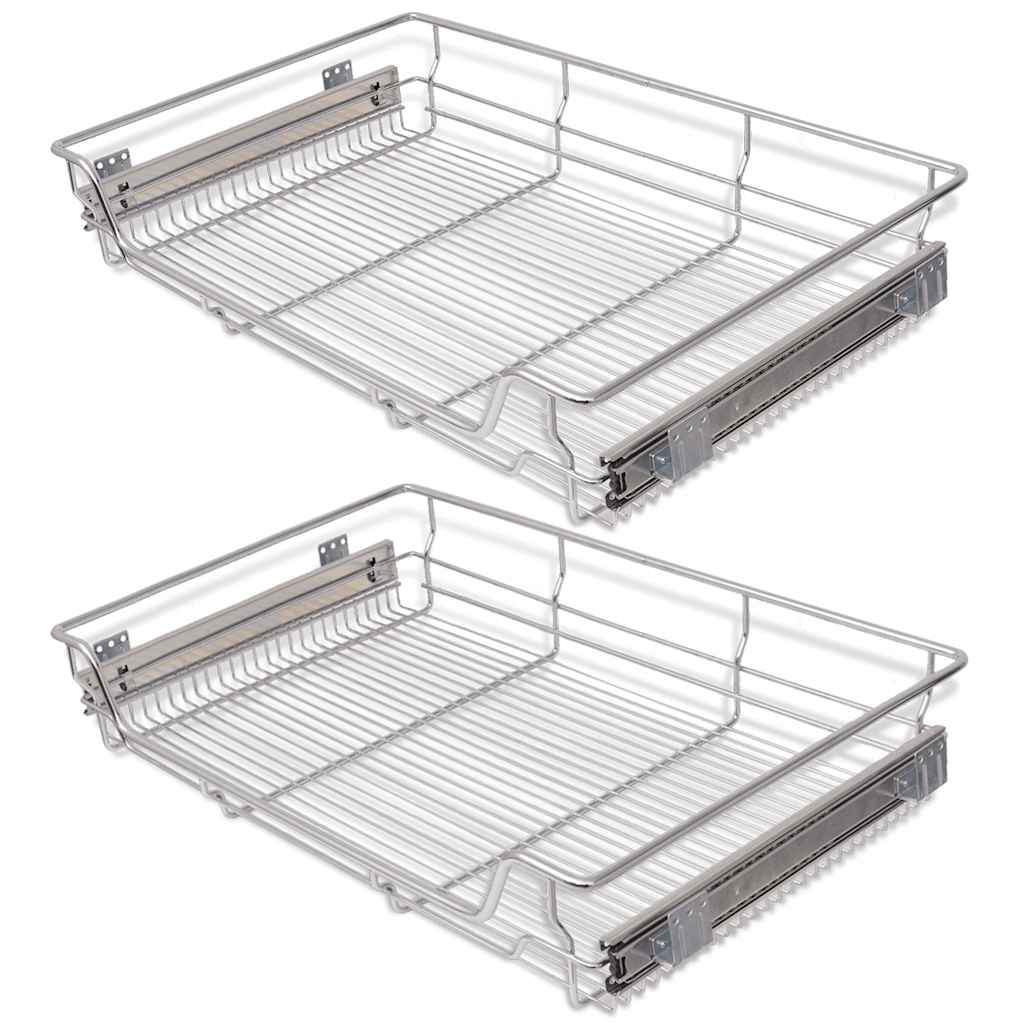 Vidaxl wire baskets extend 2 pcs 800 mm silver colored