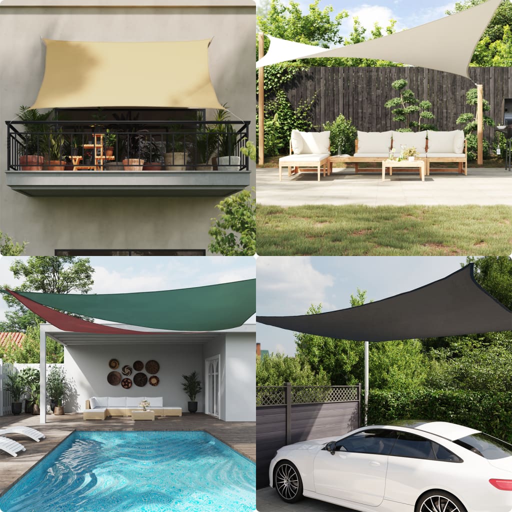 VIDAXL SUNSHADE Square 3,6x3,6 M Oxford Stoffanthrazit -gelöscht