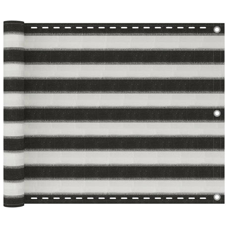 Écran de balcon Vidaxl HDPE 75x400 cm anthracite et blanc