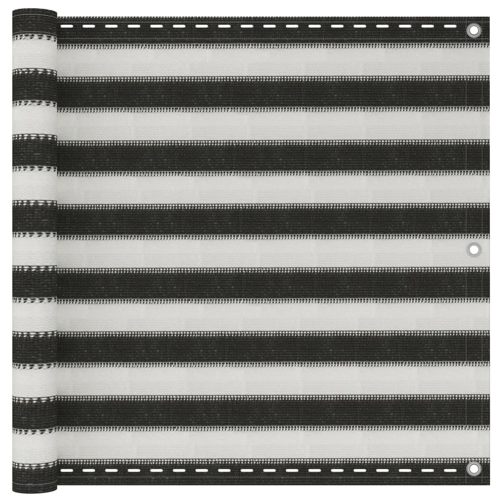 Écran de balcon Vidaxl Anthracite et blanc 90x600 cm HDPE