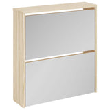 Armoire à chaussures Vidaxl Two -yer avec miroir 63x17x67 cm chêne