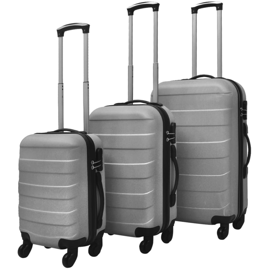 Vidaxl à bagages en 3 parties réglemente 45,5 55 66 cm Couleurs en argent