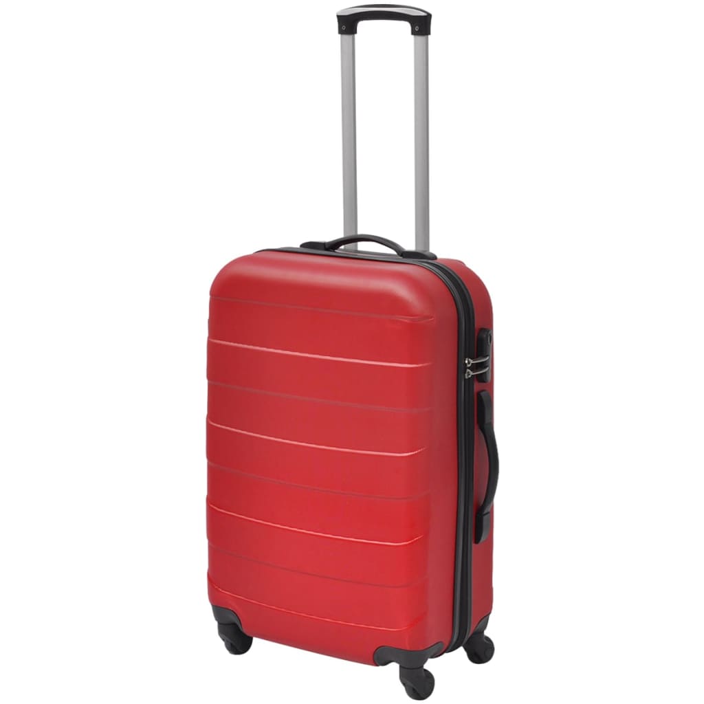 Vidaxl 3-part luggage set hard 45.5 55 66 cm red