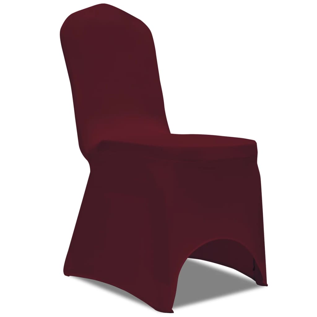 Vidaxl Stol Cover Stretch 4 stykker Bordeaux