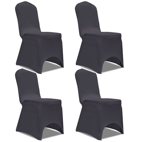Couverture de chaise vidaxl extensible anthracite 4 pièces