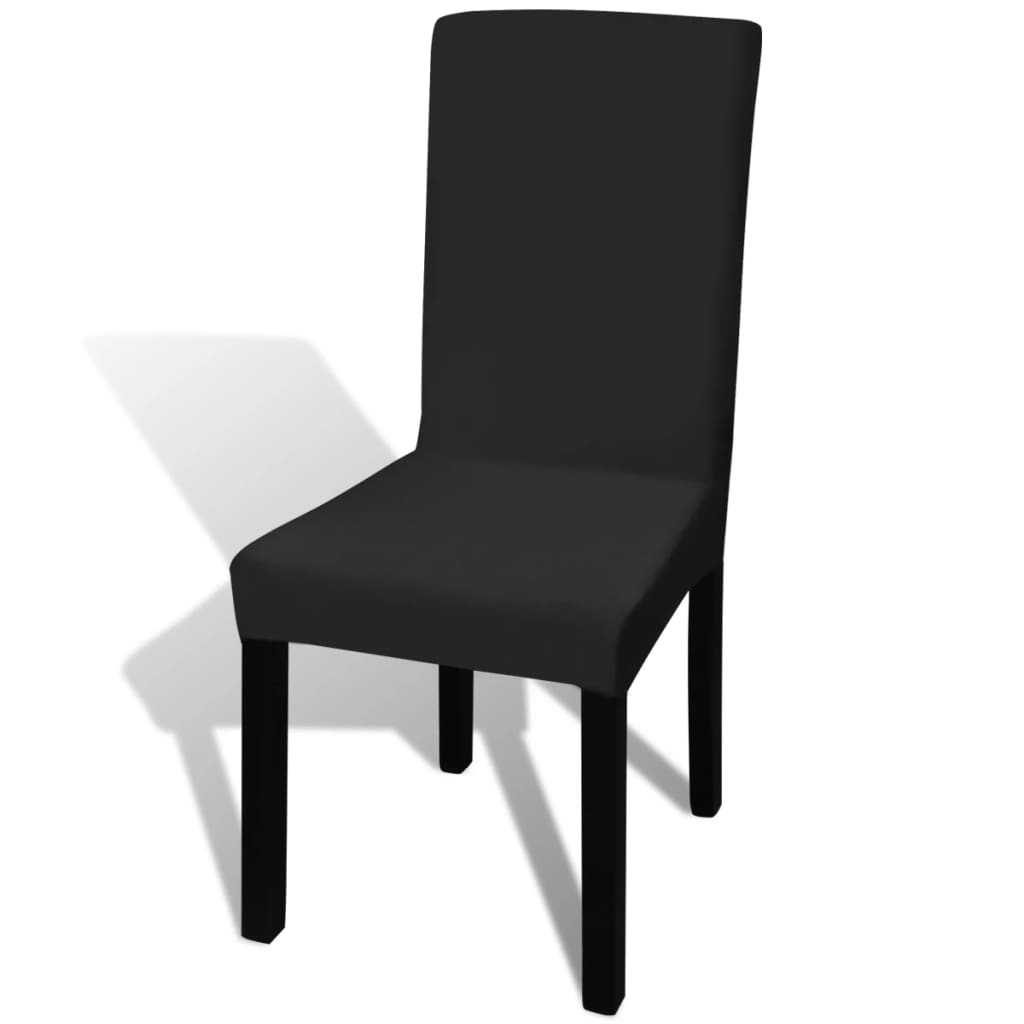 Vidaxl Cubiertas de asiento 4 st estirado negro recto