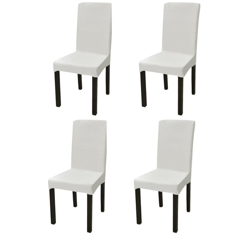 Vidaxl Chair Covers 4 St Stretch Straight Cream -Colored