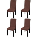 La chaise Vidaxl couvre 4 ST Stretch Straight Brown