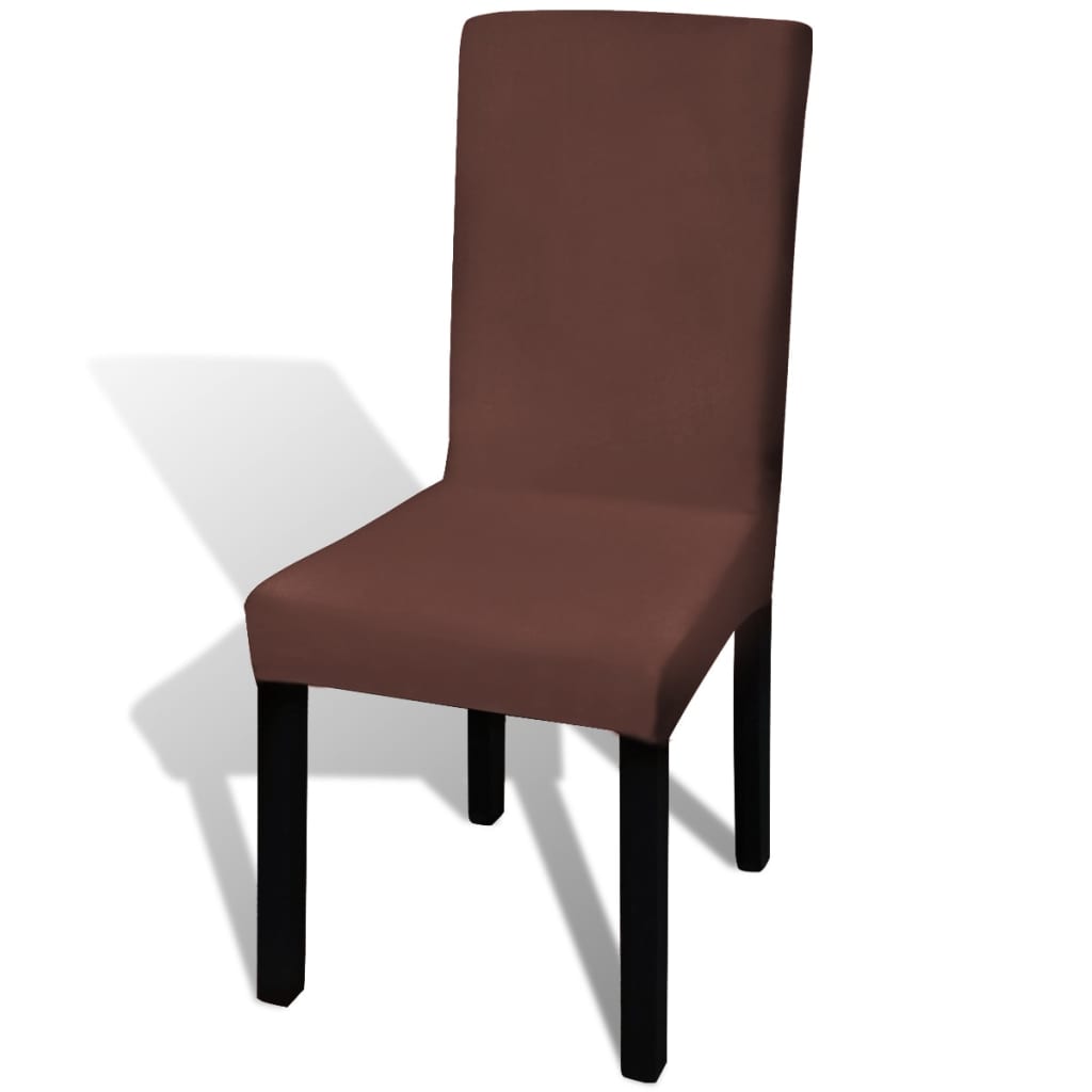 La chaise Vidaxl couvre 4 ST Stretch Straight Brown