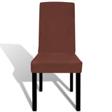 La chaise Vidaxl couvre 4 ST Stretch Straight Brown