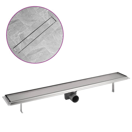 Vidaxl Douleur de douche en acier inoxydable rectangulaire 830x140 mm
