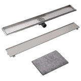 Vidaxl Doudeur de douche rectangulaire 930x140 mm en acier inoxydable
