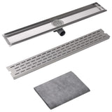 Vidaxl Douleur de douche rectangulaire 830 x 140 mm en acier inoxydable