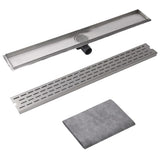 Vidaxl Doudeur de douche rectangulaire 930 x 140 mm en acier inoxydable