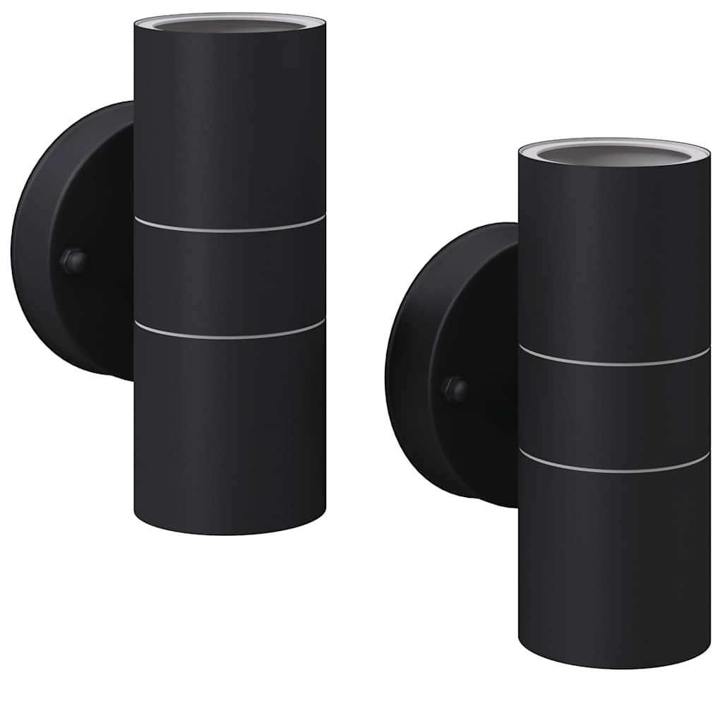 Lampe murale Vidaxl LED à l'extérieur en acier inoxydable 2 pcs