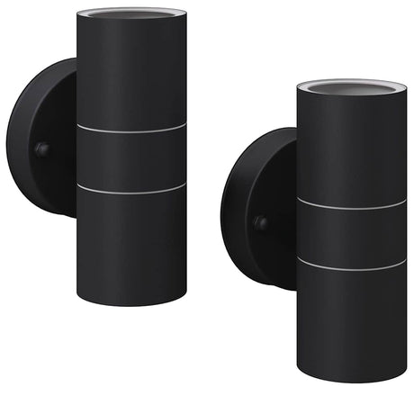 Lampe murale Vidaxl LED à l'extérieur en acier inoxydable 2 pcs