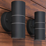 Lampe murale Vidaxl LED à l'extérieur en acier inoxydable 2 pcs