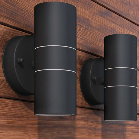 Lampe murale Vidaxl LED à l'extérieur en acier inoxydable 2 pcs