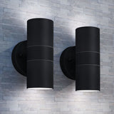 Vidaxl Lampes murales extérieures 2 pcs vers le haut en acier inoxydable