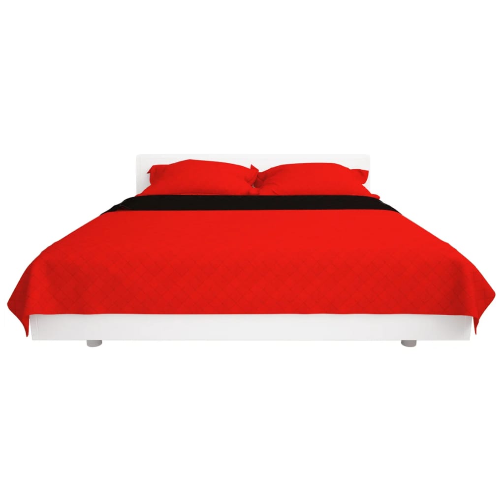 VIDAXL DOPLE -SANDEL -STECKT -BEDREADE ROT UND Schwarz 230x260 cm