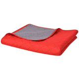 Vidaxl double -sided quilt bedspread red and gray 170x210 cm