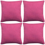 Vidaxl kudde täcker 4 stycken linne ser rosa 80x80 cm