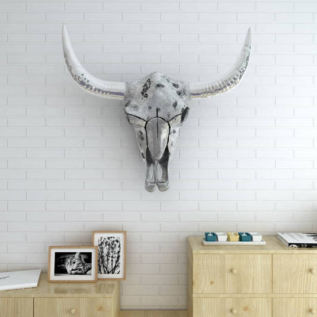 VidaXL décoration murale crâne aluminium argent