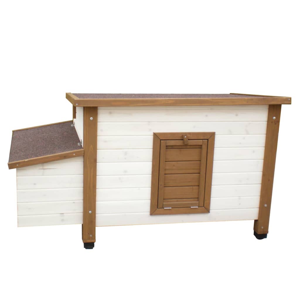 @Pet poulet coop 136x74.5x75 cm Bois blanc et brun