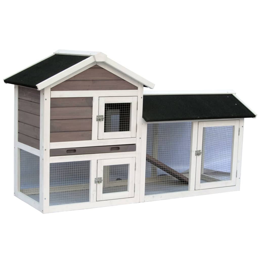 @PET Rabbit Shed Avoriaz 147x53x85 cm Blanc et Brown 20098