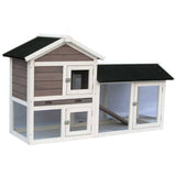 @PET Rabbit Shed Avoriaz 147x53x85 cm Blanc et Brown 20098