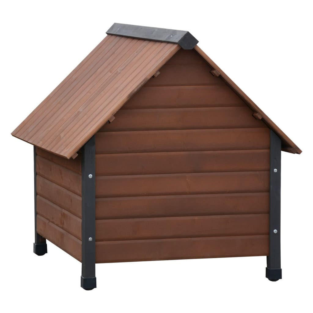 @Pet chien loft avec volets en plastique Rustique 76x76x72 cm brun