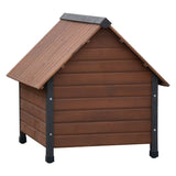 @Pet chien loft avec volets en plastique Rustique 76x76x72 cm brun