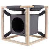 Quapas! lit de chat avec hamac Catcube M 54x54x54 cm gris