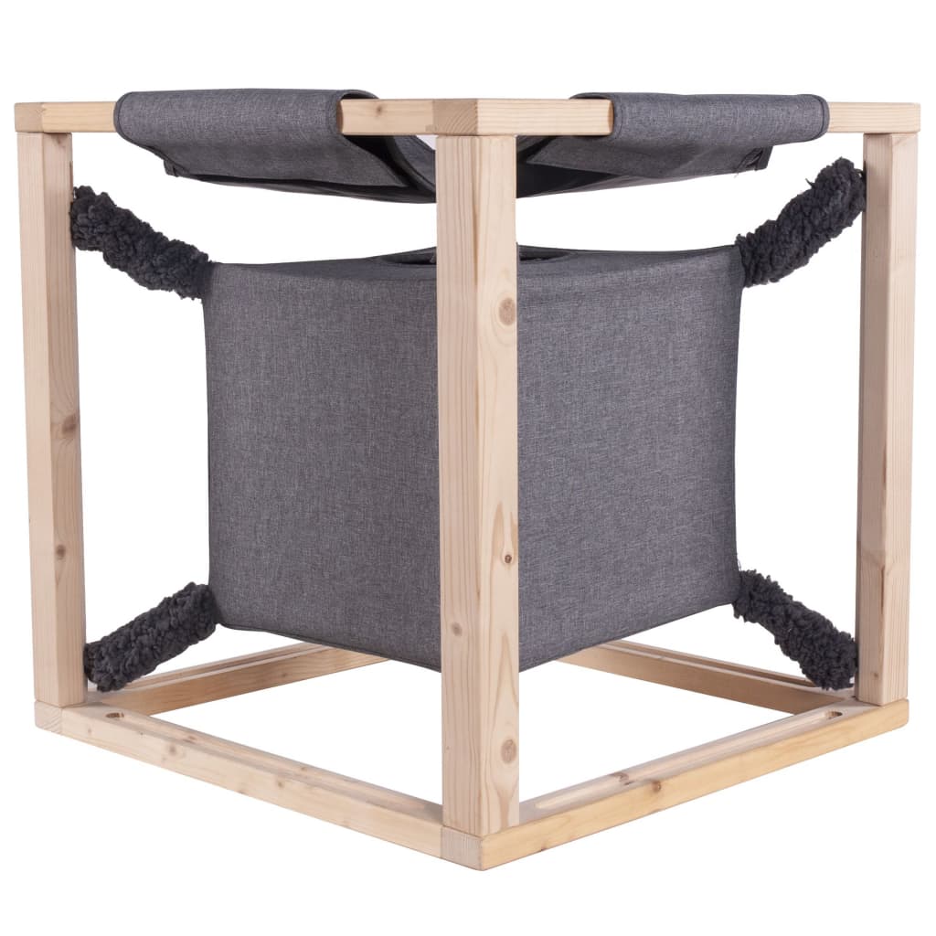 Quapas! lit de chat avec hamac Catcube M 54x54x54 cm gris