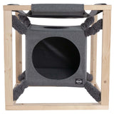 Quapas! lit de chat avec hamac Catcube M 54x54x54 cm gris